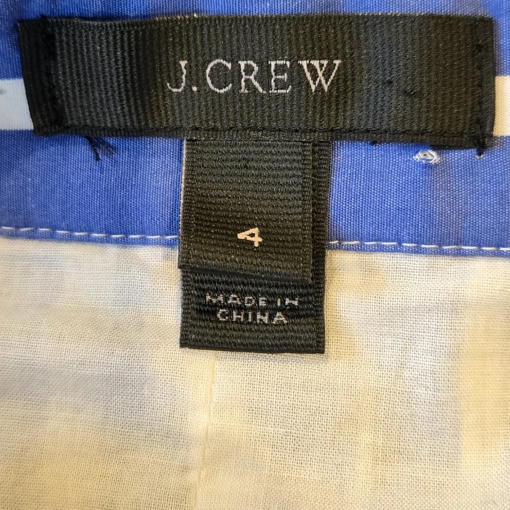 J. Crew Navy and White Striped tiered button down skirt - Picture 6 of 8